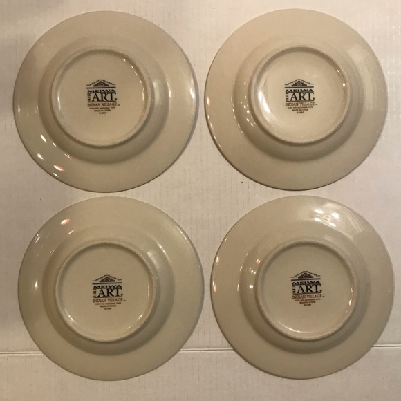 Set Of 4 Meiwa Art ‘Indian Village’ Salad Plates 8” - Picture 5 of 6